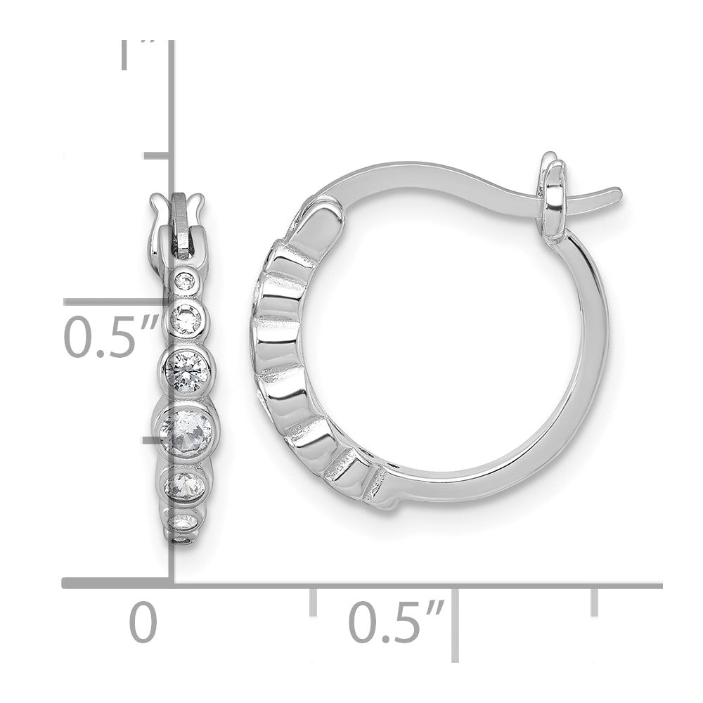Sterlingsilber Rhodiniert Abgestuft Zirkonia Creolen
