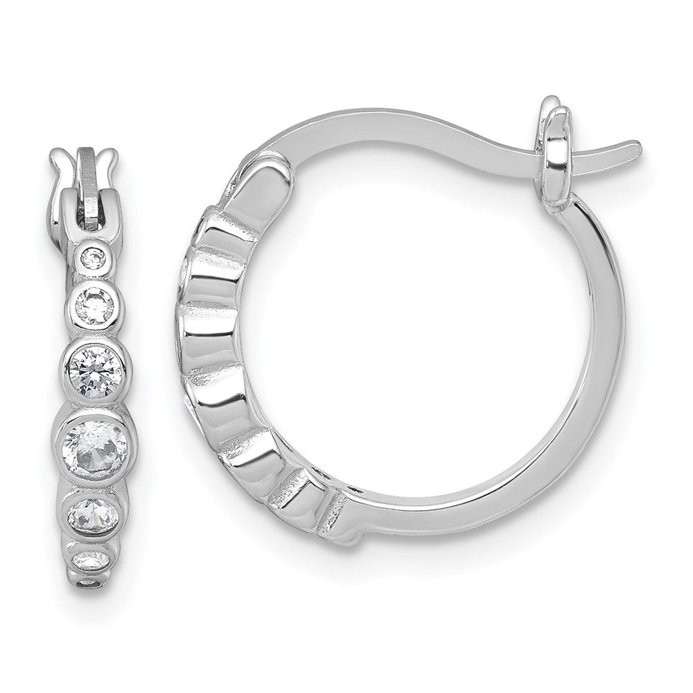 Sterlingsilber Rhodiniert Abgestuft Zirkonia Creolen