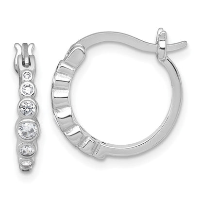 Sterlingsilber Rhodiniert Abgestuft Zirkonia Creolen