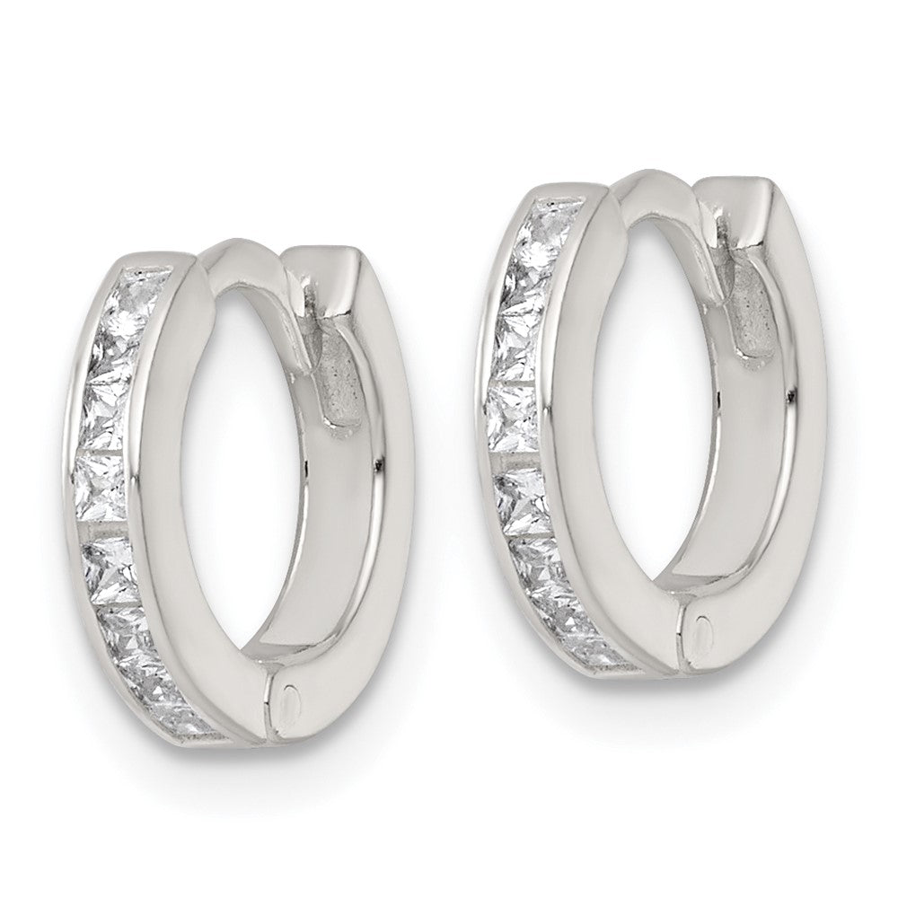 Sterlingsilber Poliert Zirkonia und Emaille In/out Klappbar Rund Creolen