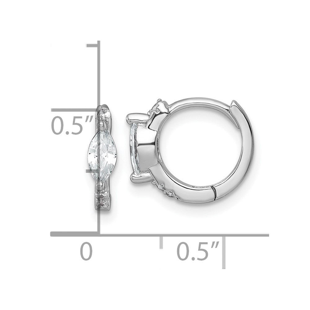 Sterlingsilber Rhodiniert Rund/marquise Zirkonia Klappbar Rund Creolen