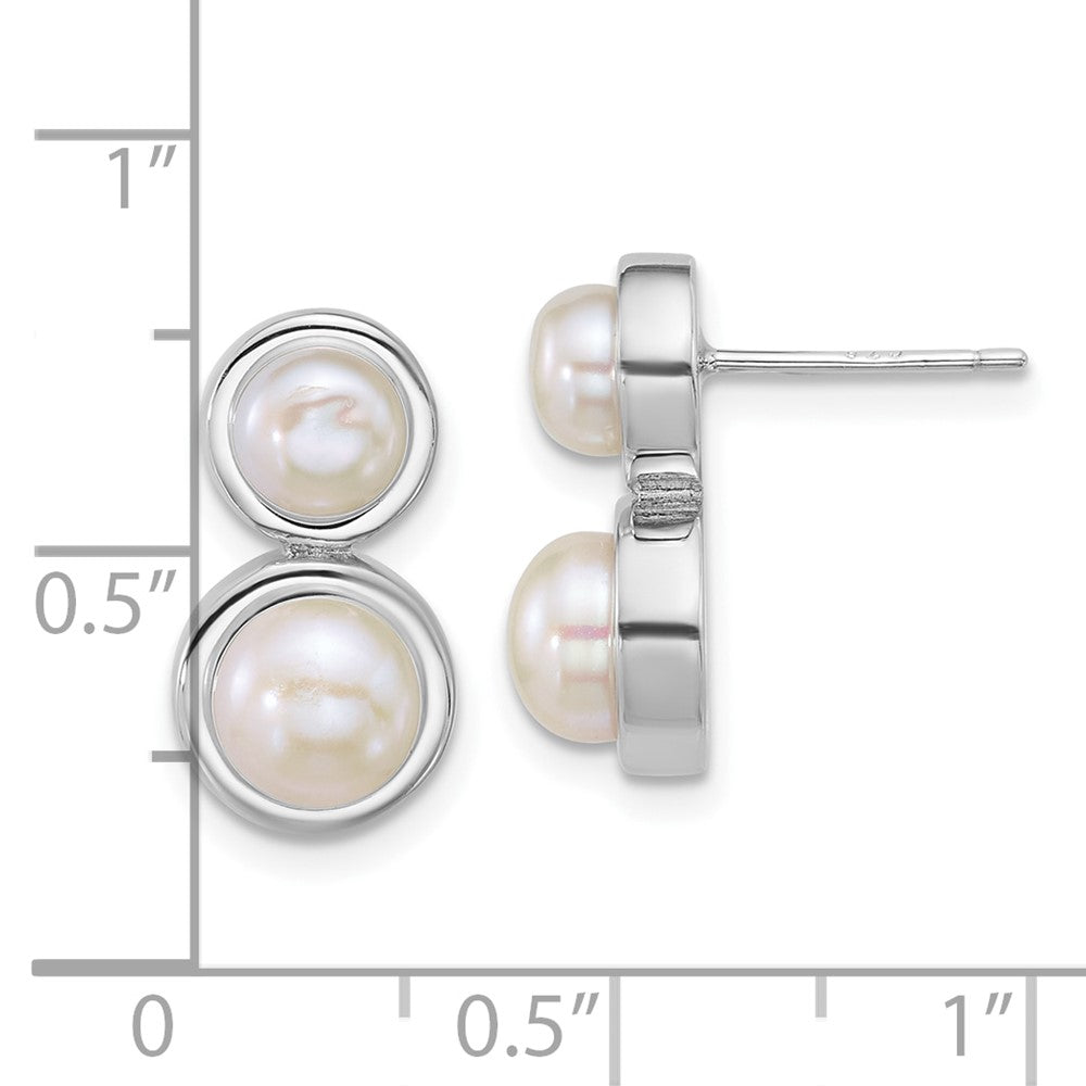 Sterlingsilber Rhodiniert 5-7mm Knopf Fwc Perle Ohrstecker