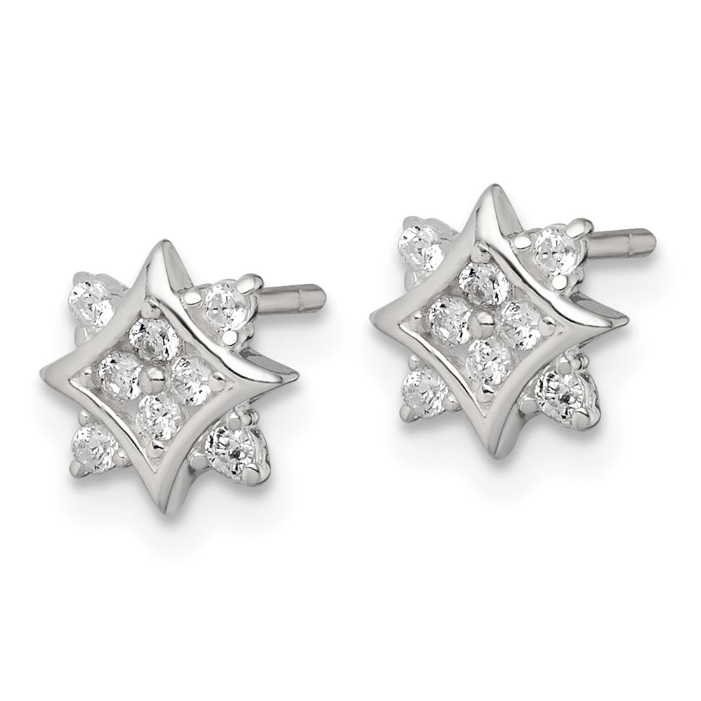 Sterlingsilber Poliert Zirkonia Stern Ohrstecker