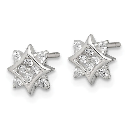 Sterlingsilber Poliert Zirkonia Stern Ohrstecker