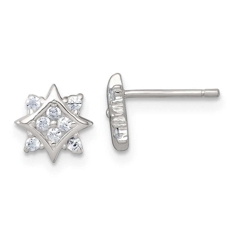 Sterlingsilber Poliert Zirkonia Stern Ohrstecker
