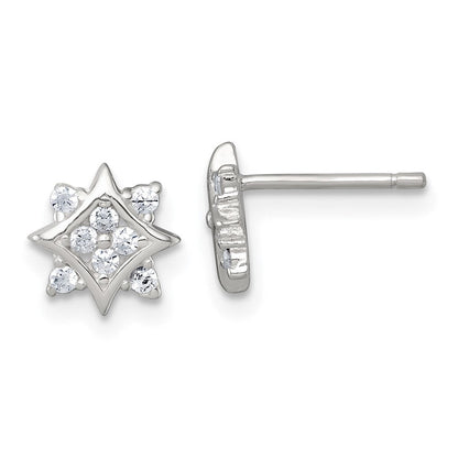 Sterlingsilber Poliert Zirkonia Stern Ohrstecker
