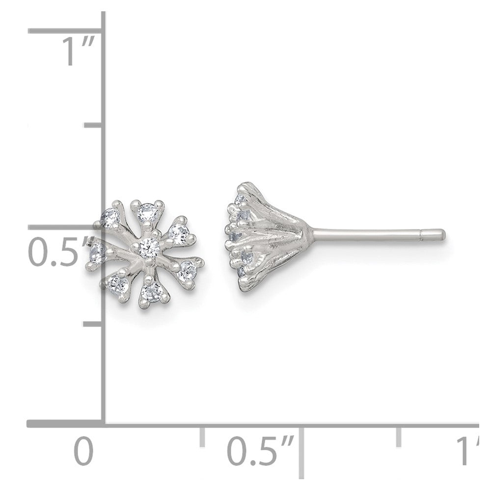 Sterlingsilber Poliert Zirkonia Cluster Ohrstecker