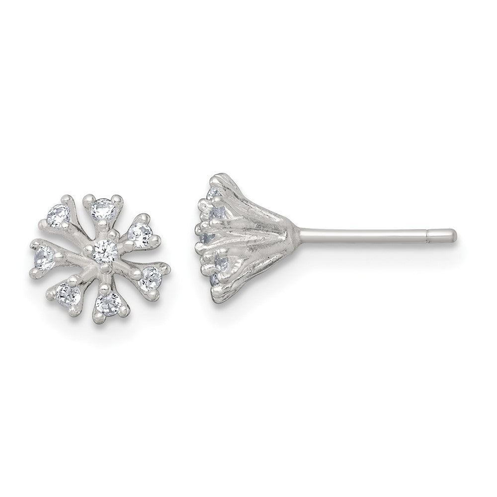 Sterlingsilber Poliert Zirkonia Cluster Ohrstecker