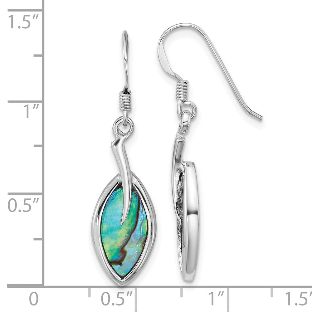 Sterlingsilber Rhodiniert Abalone Blatt Ohrhänger