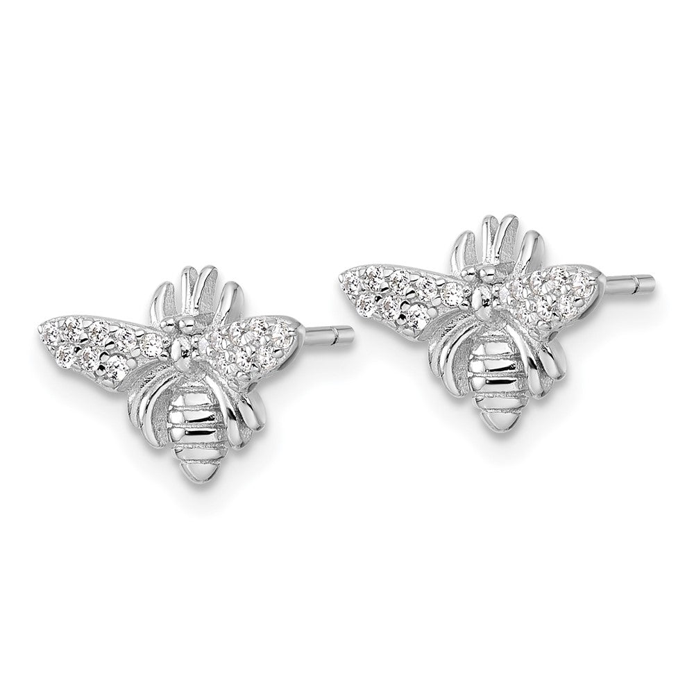 Sterlingsilber Rhodiniert Poliert Zirkonia Biene Ohrstecker