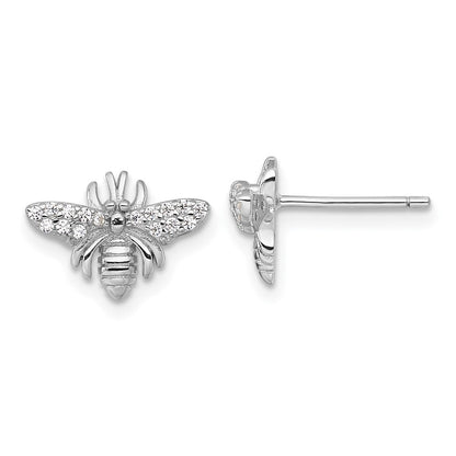 Sterlingsilber Rhodiniert Poliert Zirkonia Biene Ohrstecker