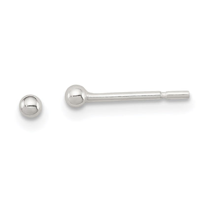 Sterlingsilber Poliert 2mm Kugel Ohrringe