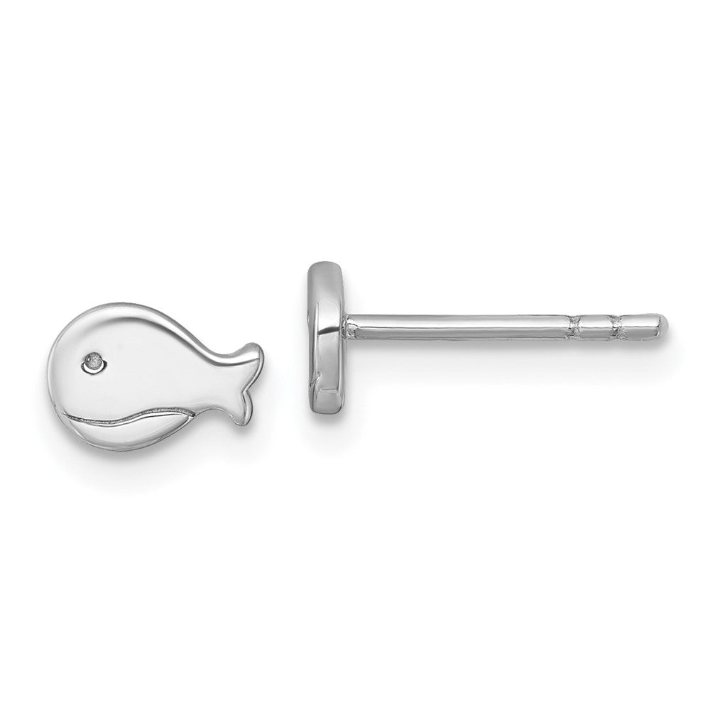 Sterlingsilber Rhodiniert Poliert Wal Ohrstecker