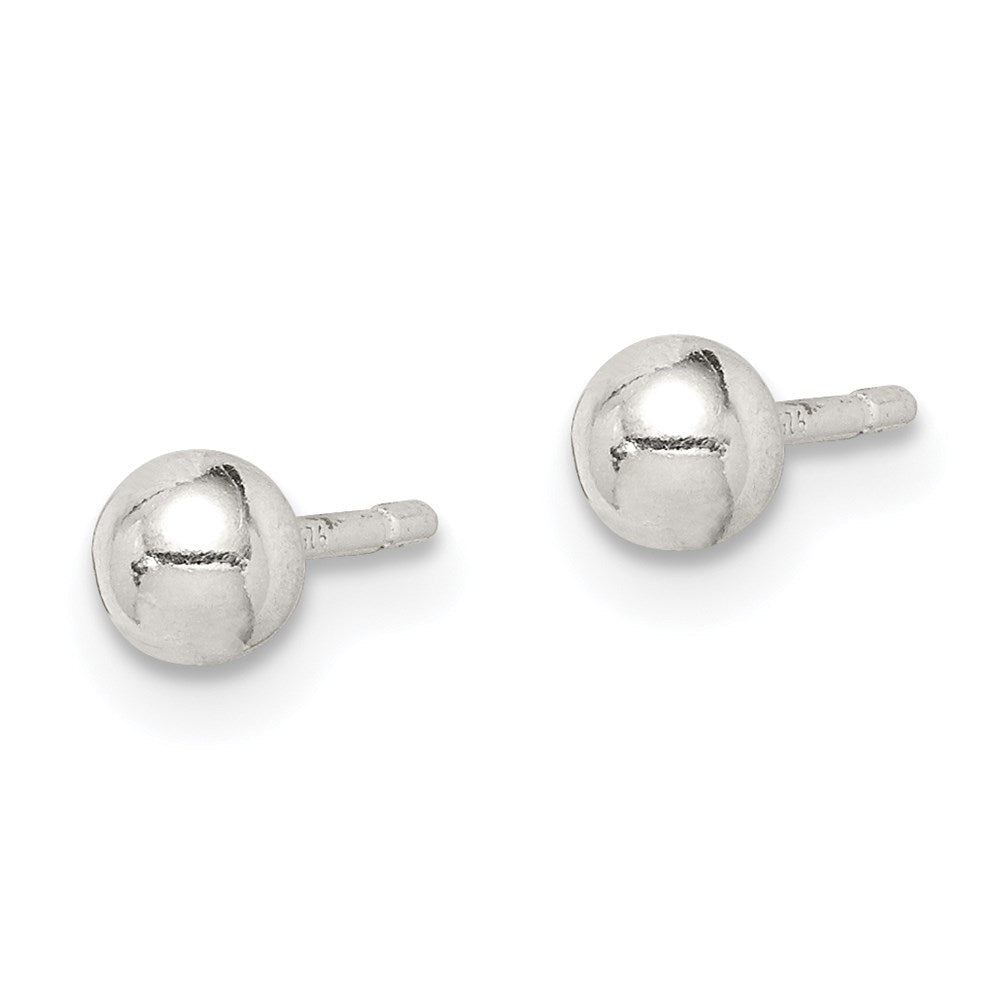 Sterlingsilber 4mm Kugel Ohrringe
