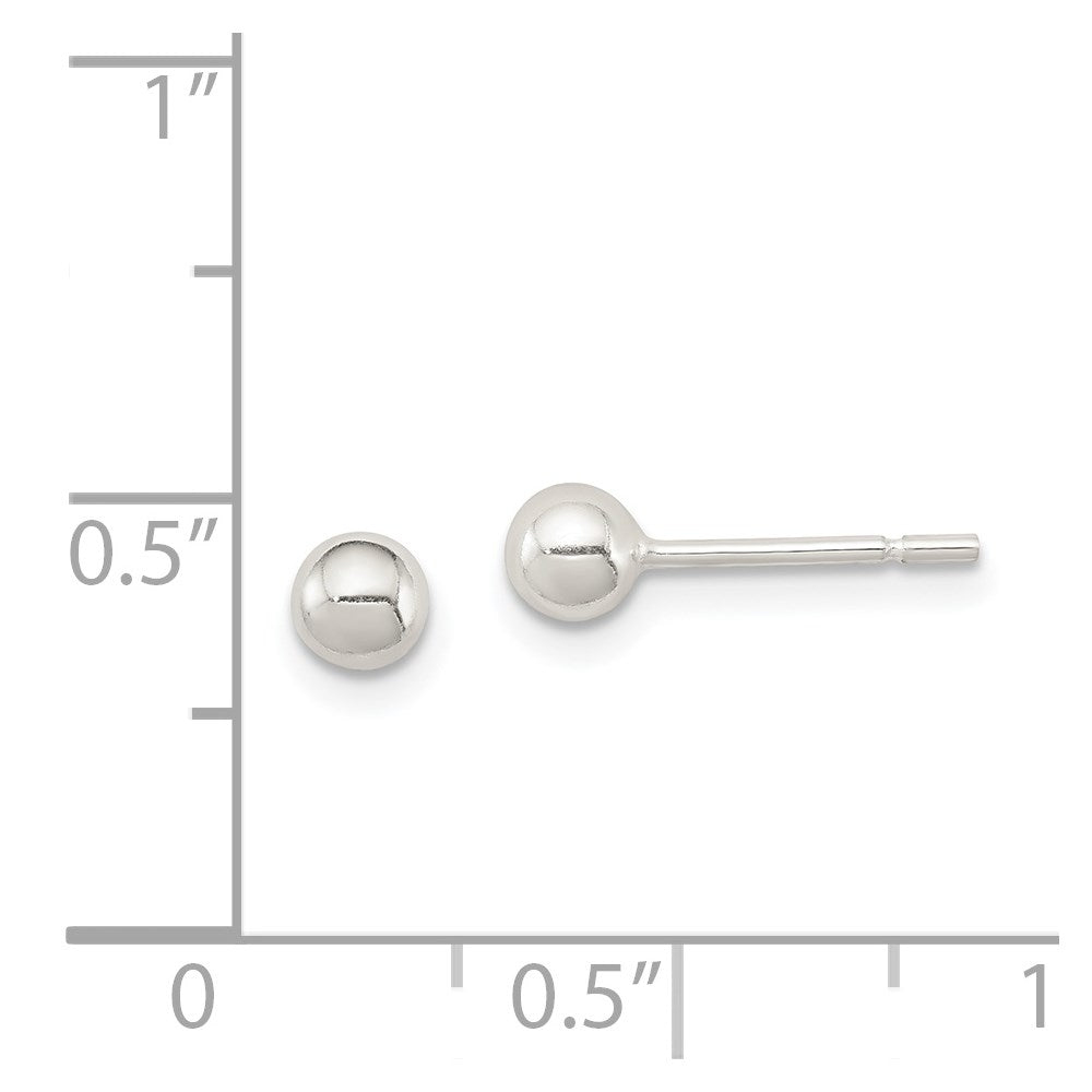 Sterlingsilber 4mm Kugel Ohrringe