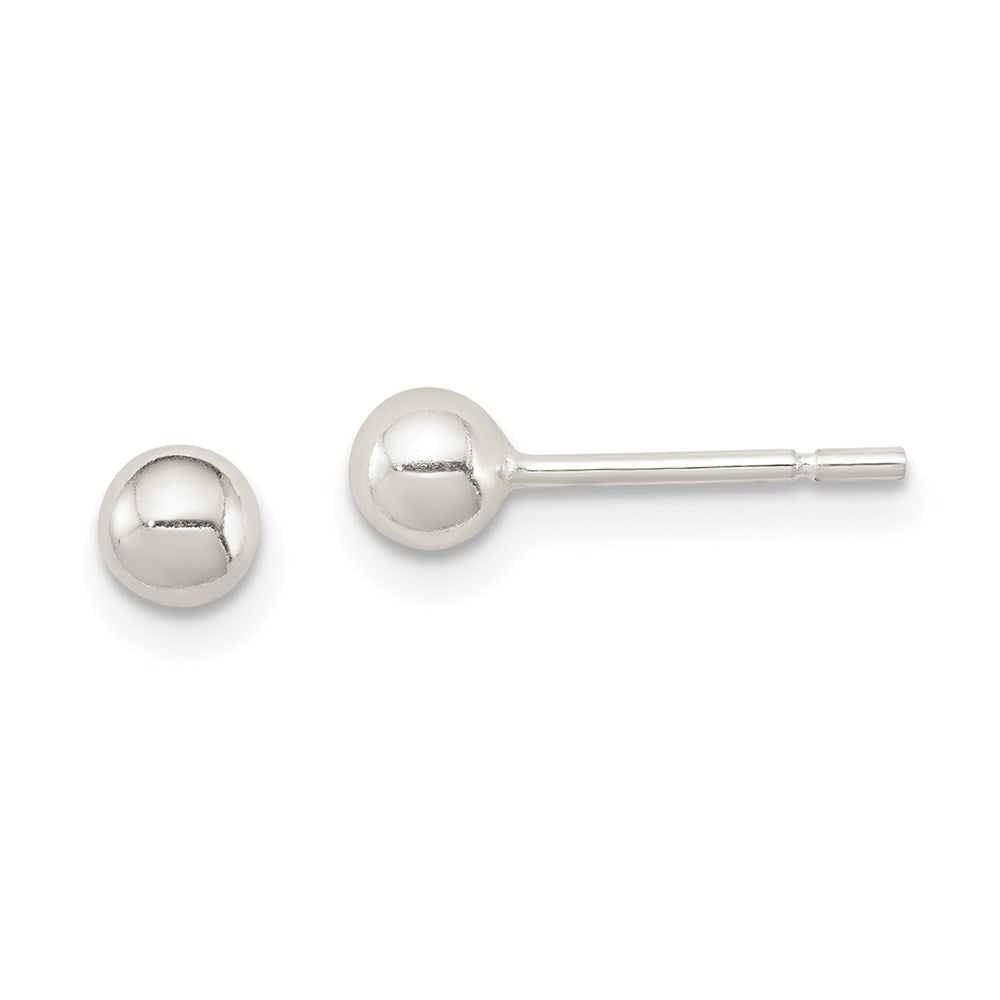 Sterlingsilber 4mm Kugel Ohrringe