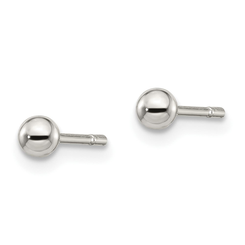 Sterlingsilber Poliert 3mm Kugel Ohrringe