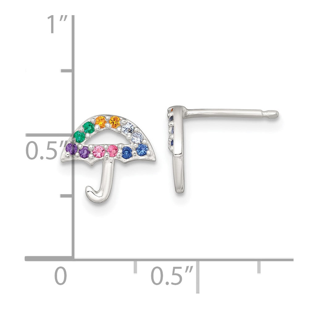 Sterlingsilber Mehrfarbig Nano Crystals Umbrella Ohrstecker