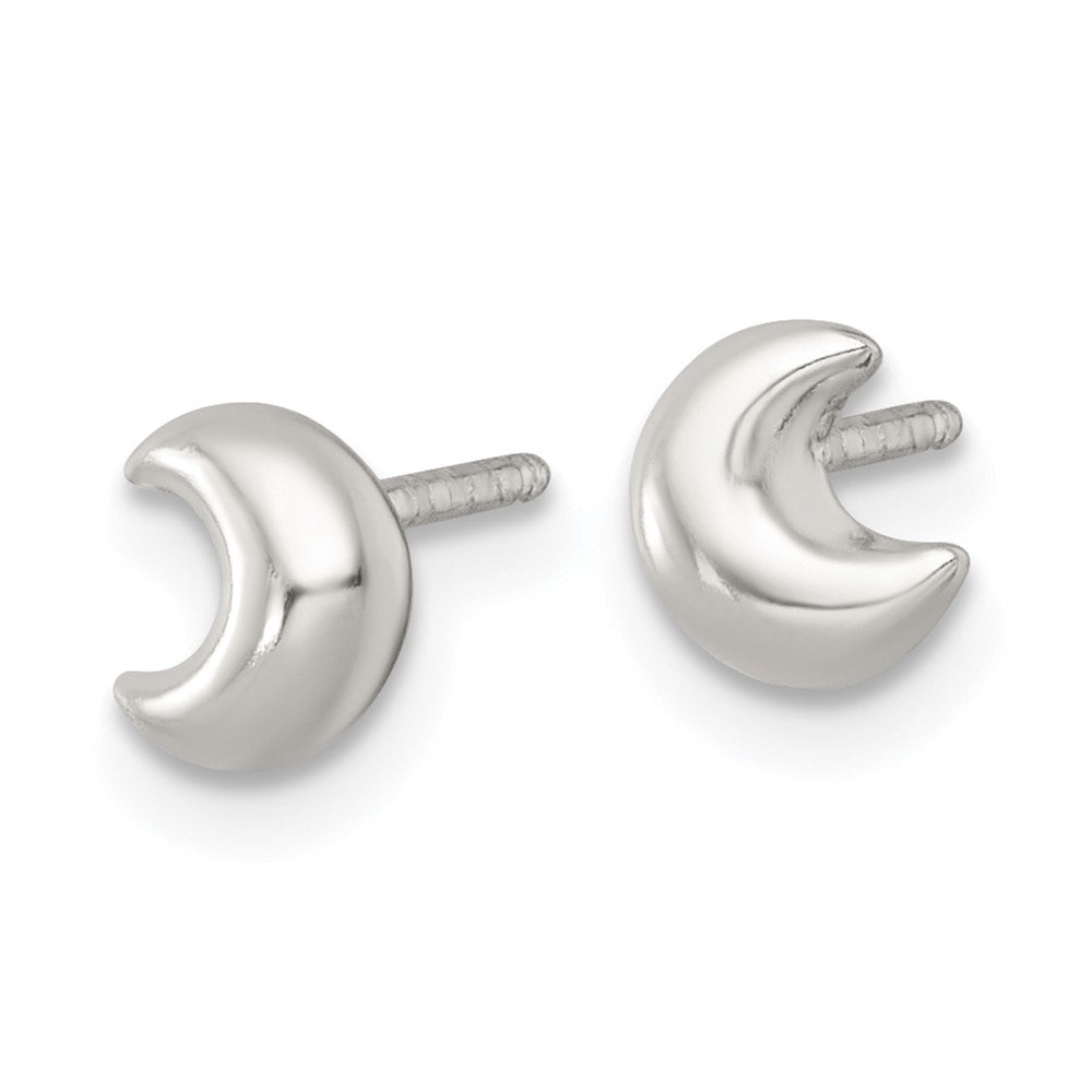 Sterlingsilber Poliert 3d Mond Kinder Ohrstecker