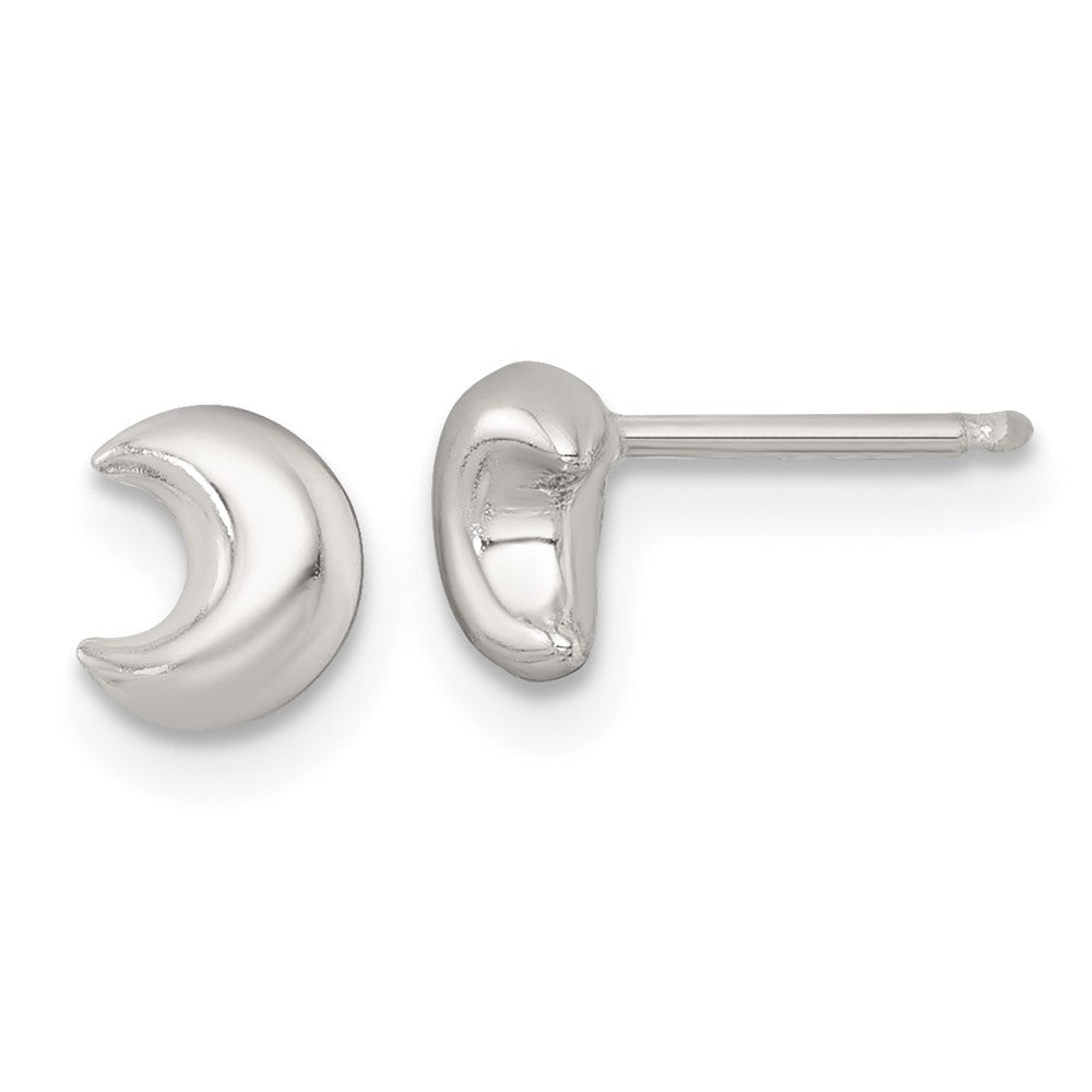 Sterlingsilber Poliert 3d Mond Kinder Ohrstecker