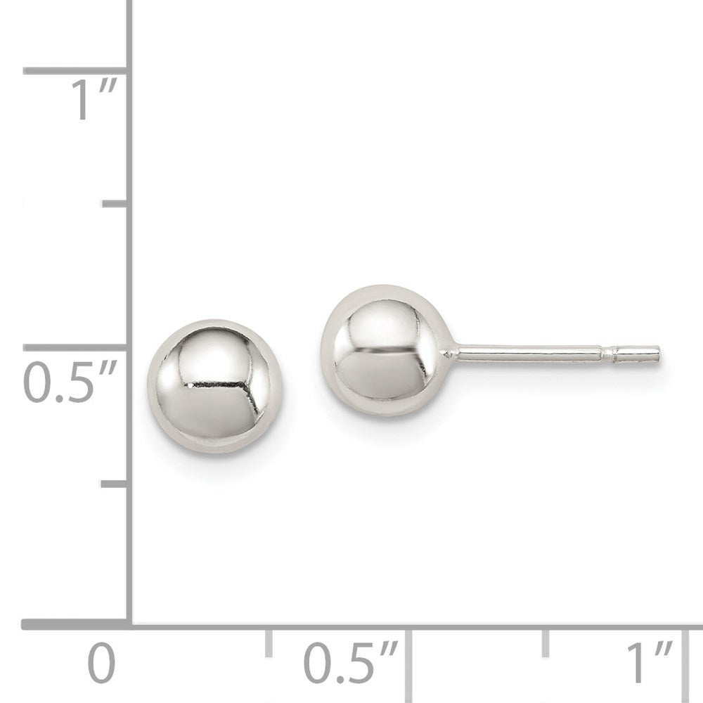 Sterlingsilber Poliert 6mm Kugel Ohrringe