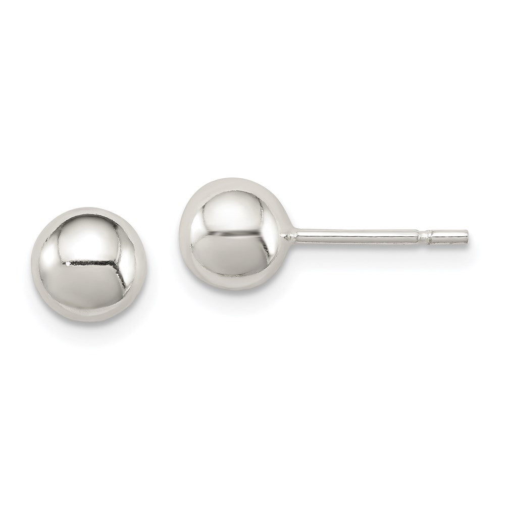 Sterlingsilber Poliert 6mm Kugel Ohrringe