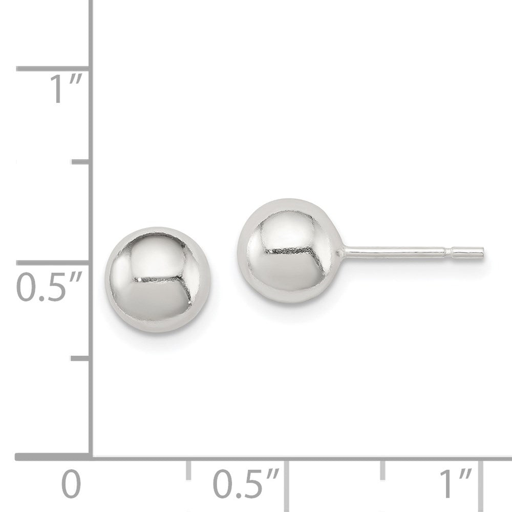Sterlingsilber Poliert 7mm Kugel Ohrringe