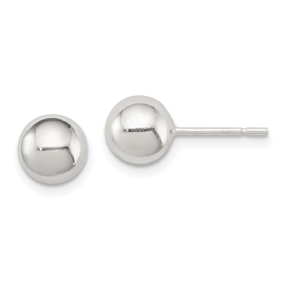 Sterlingsilber Poliert 7mm Kugel Ohrringe