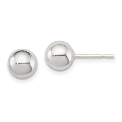 Sterlingsilber Poliert 7mm Kugel Ohrringe