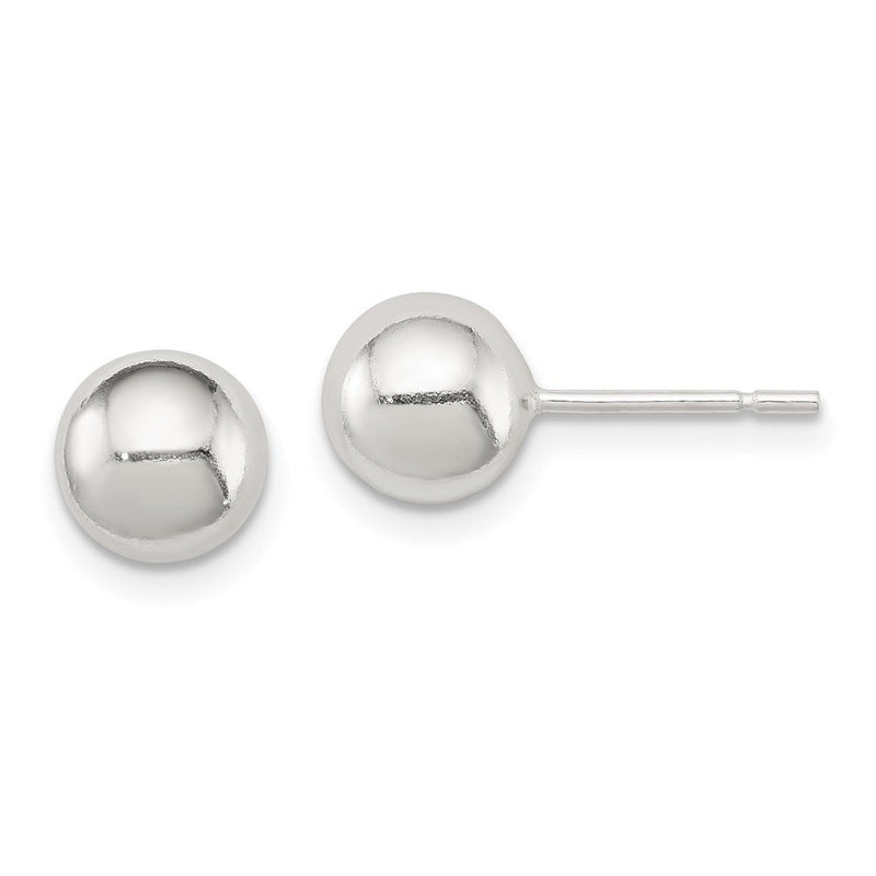 Sterlingsilber Poliert 7mm Kugel Ohrringe