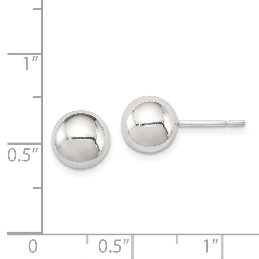Sterlingsilber Poliert 8mm Kugel Ohrringe