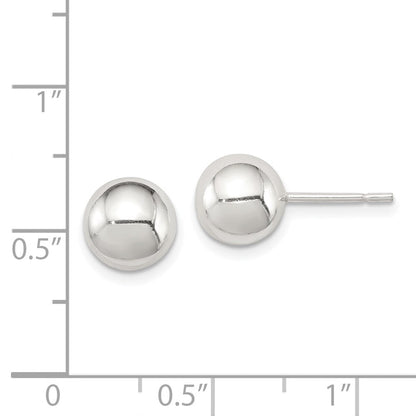 Sterlingsilber Poliert 8mm Kugel Ohrringe