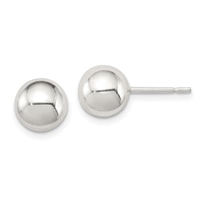 Sterlingsilber Poliert 8mm Kugel Ohrringe