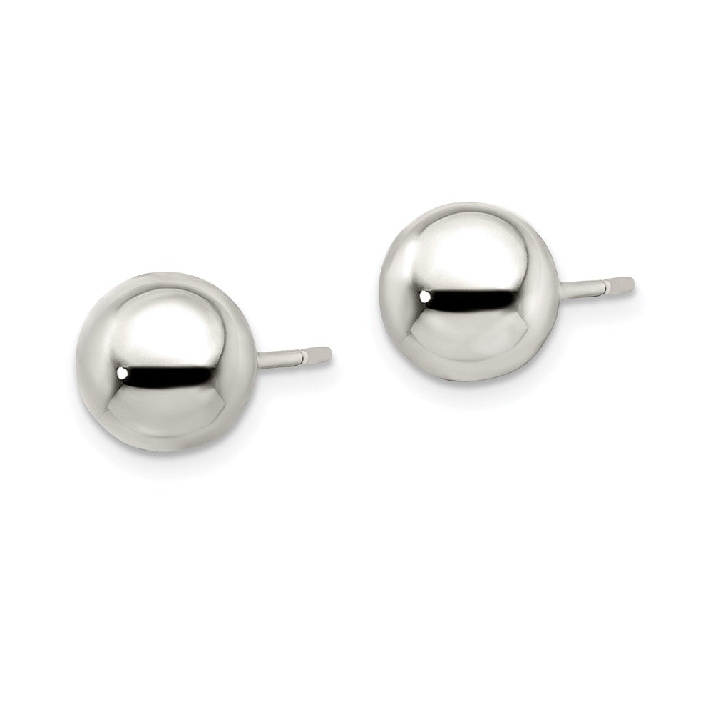 Sterlingsilber Poliert 9mm Kugel Ohrringe