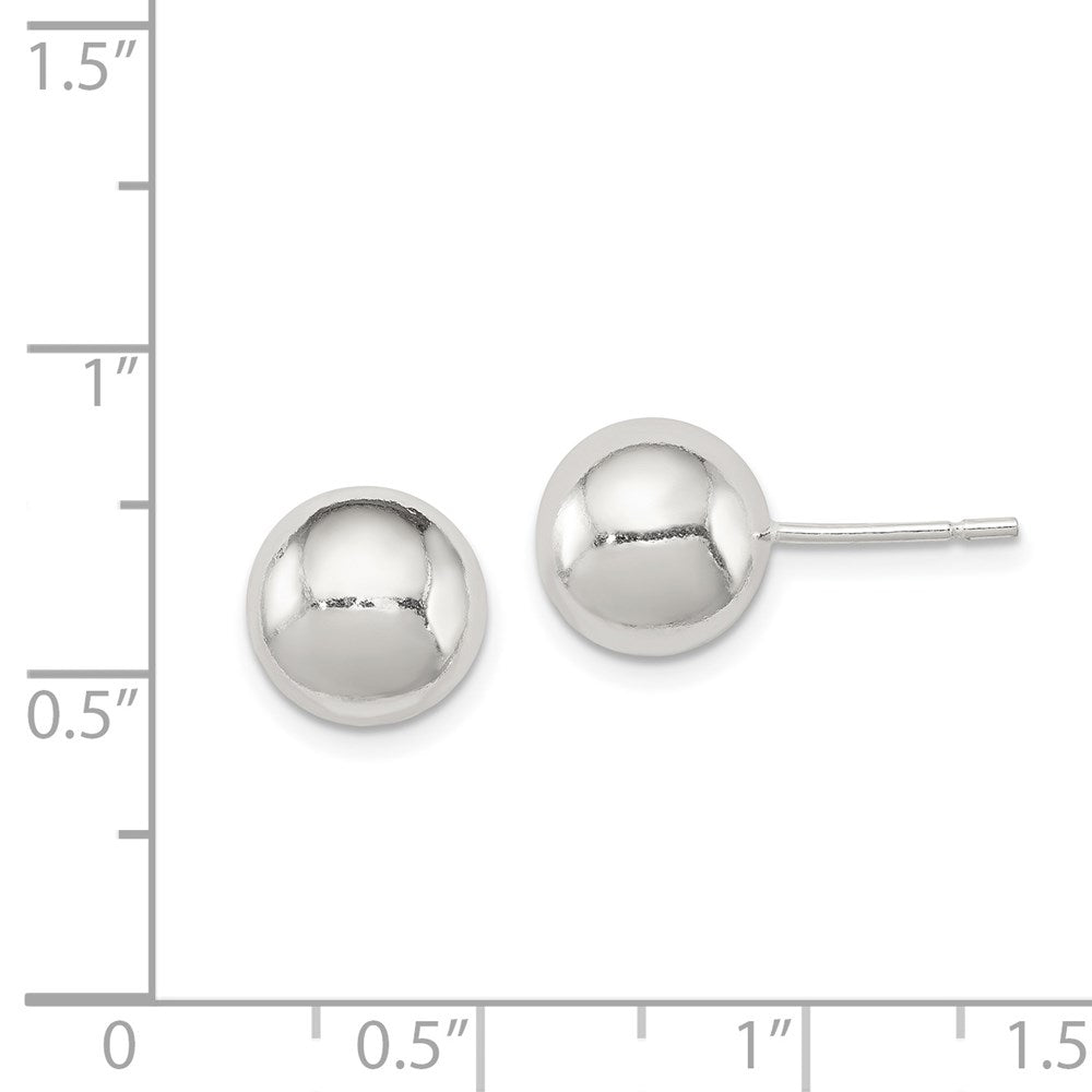 Sterlingsilber Poliert 9mm Kugel Ohrringe