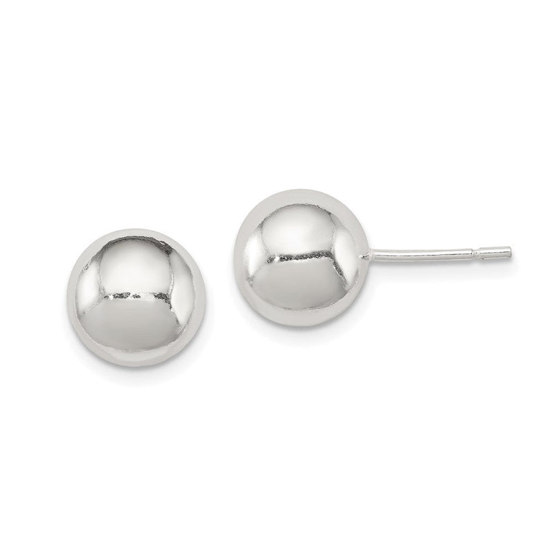 Sterlingsilber Poliert 9mm Kugel Ohrringe