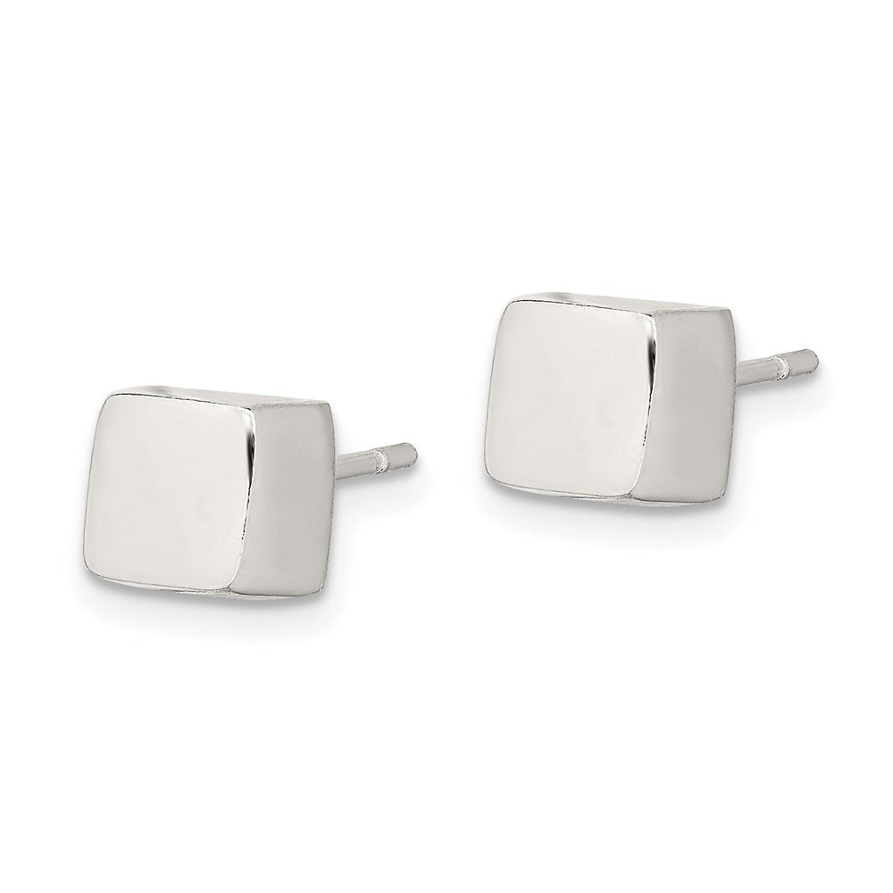 Sterlingsilber Poliert 6mm Quadratisch Cube Ohrringe