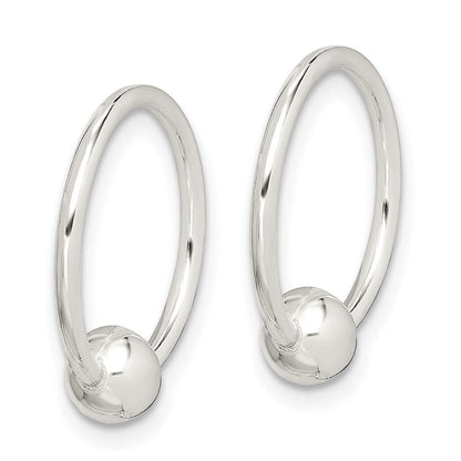 Sterlingsilber Perle Endlos Creolen