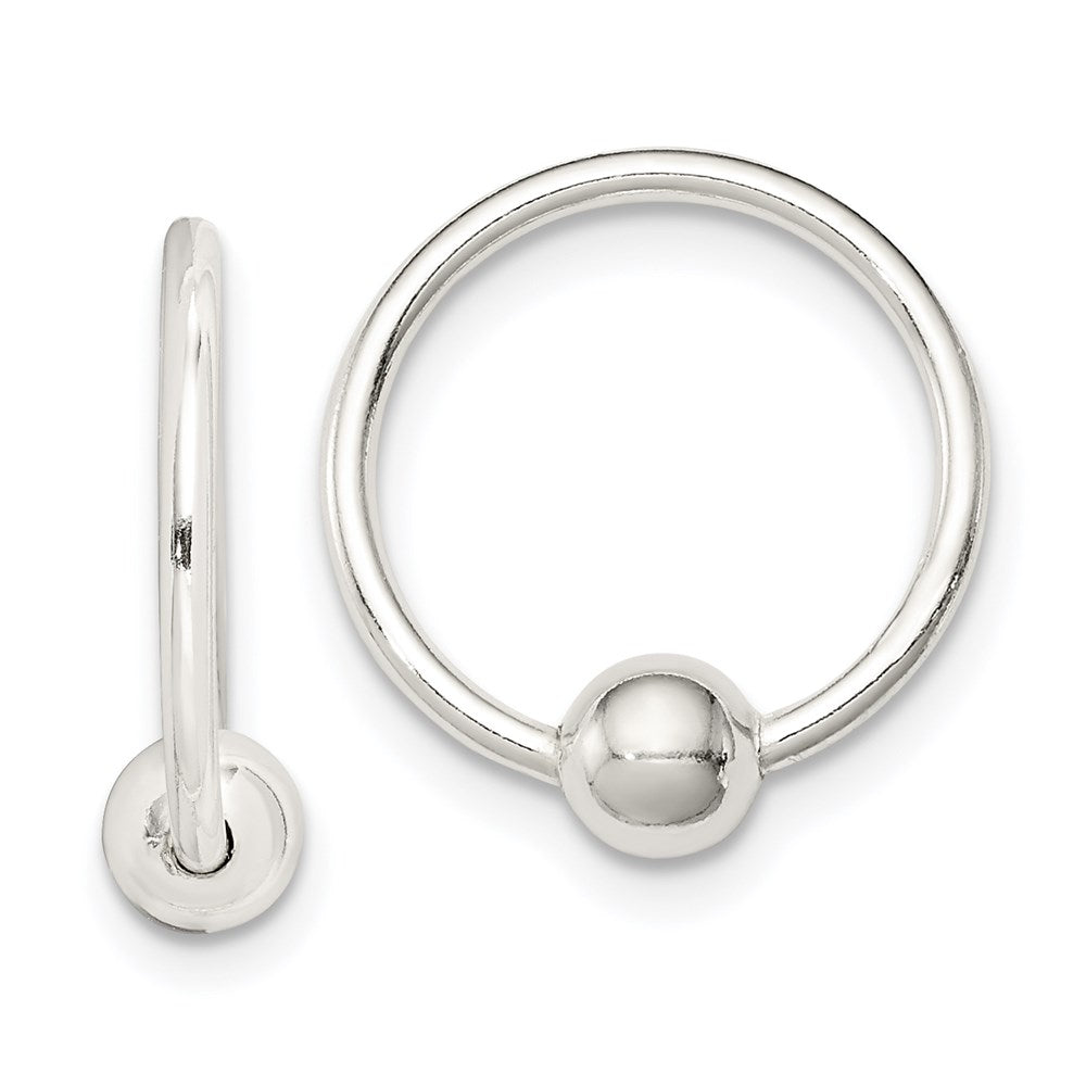 Sterlingsilber Perle Endlos Creolen