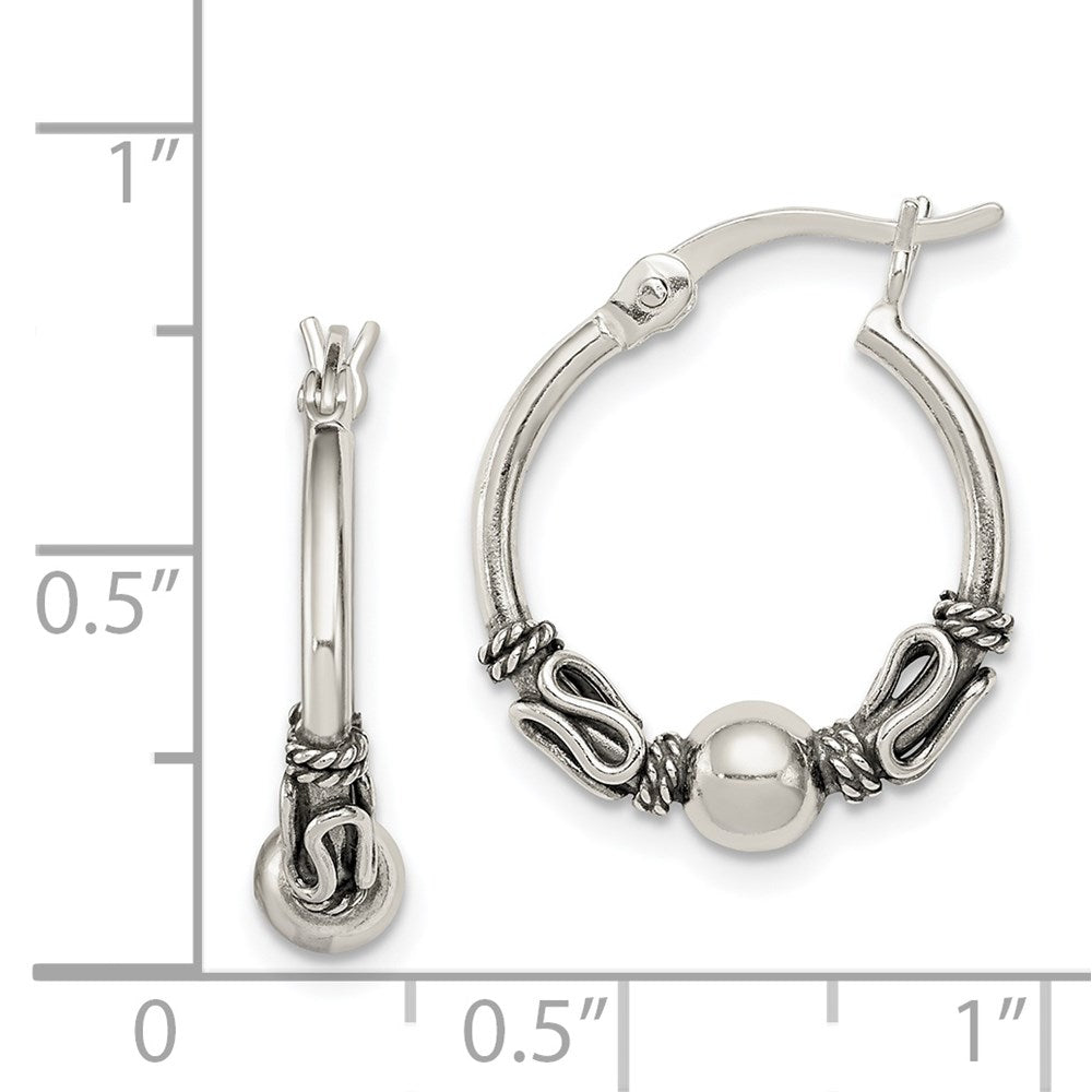 Sterlingsilber Antikisiert Fantasie Gekugelt Creolen