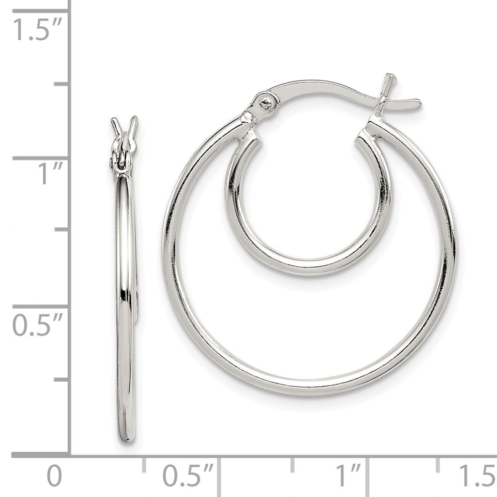 Sterlingsilber Poliert 2mm Doppelt Creolen