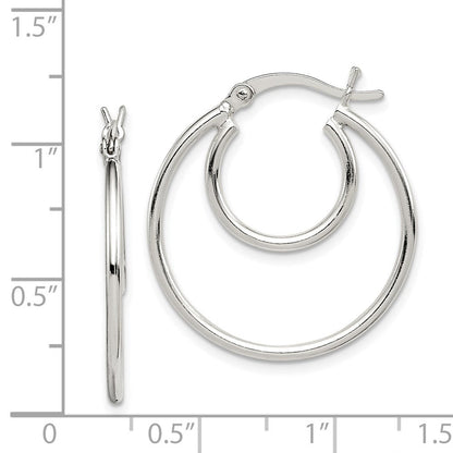 Sterlingsilber Poliert 2mm Doppelt Creolen