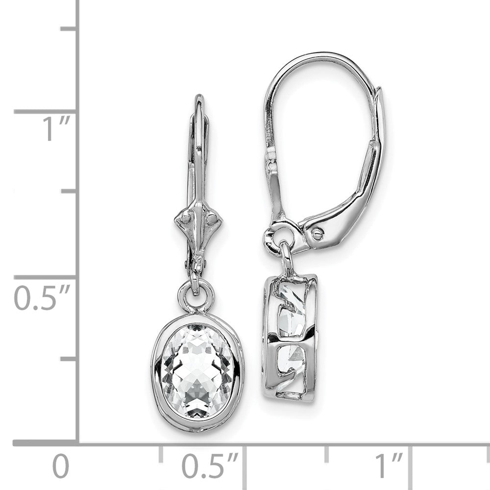 Sterlingsilber Rhodiniert 8x6mm Oval Zirkonia Ohrhänger mit Brisur