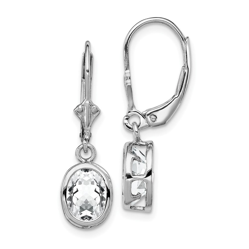 Sterlingsilber Rhodiniert 8x6mm Oval Zirkonia Ohrhänger mit Brisur