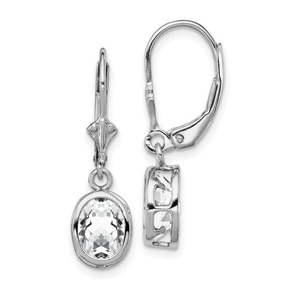 Sterlingsilber Rhodiniert 8x6mm Oval Zirkonia Ohrhänger mit Brisur