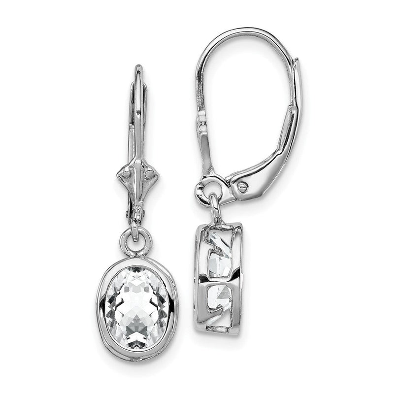 Sterlingsilber Rhodiniert 8x6mm Oval Zirkonia Ohrhänger mit Brisur