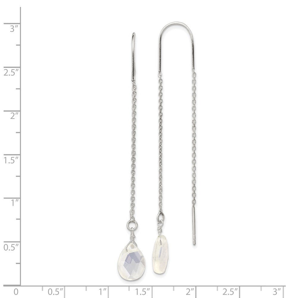 Sterlingsilber Opalite Kristall Durchzieher-Ohrringe