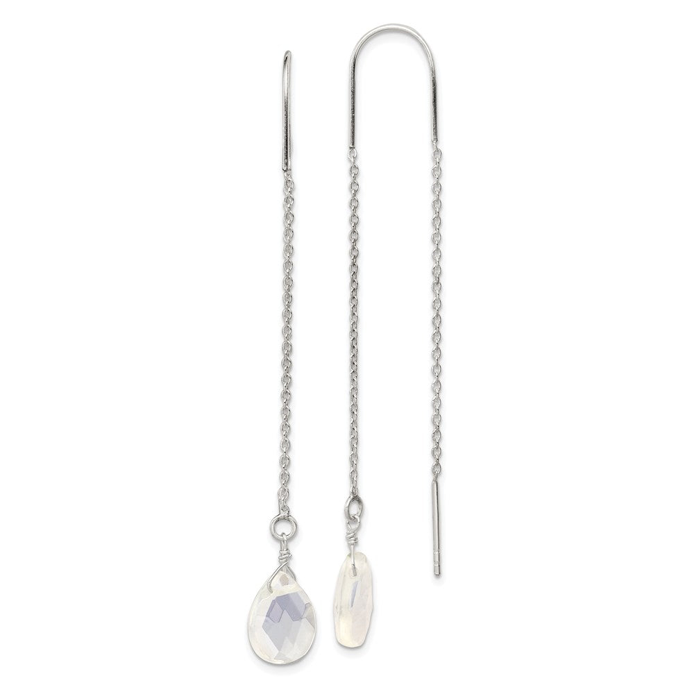 Sterlingsilber Opalite Kristall Durchzieher-Ohrringe