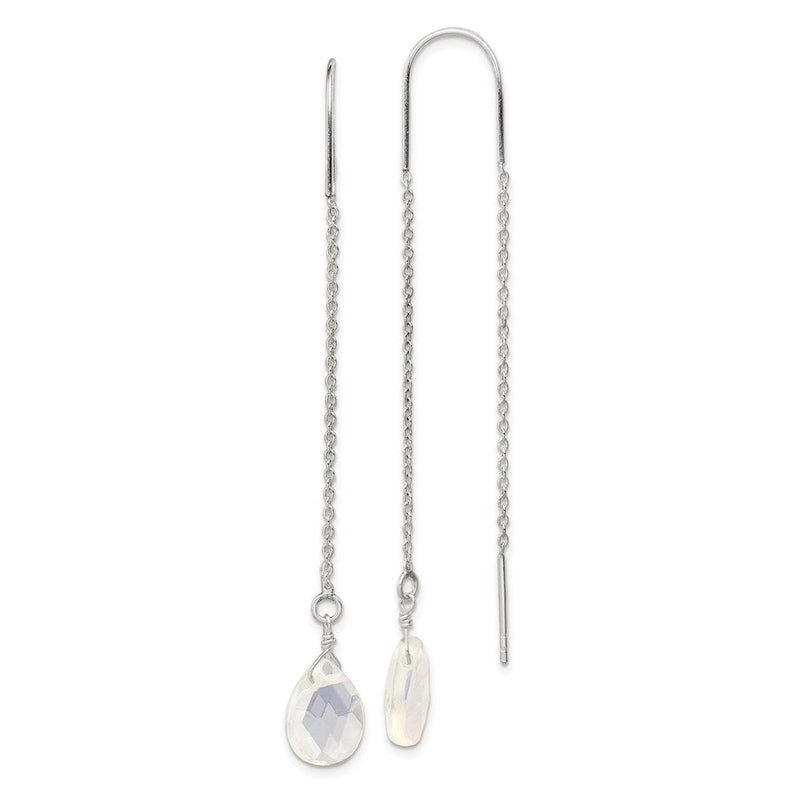 Sterlingsilber Opalite Kristall Durchzieher-Ohrringe