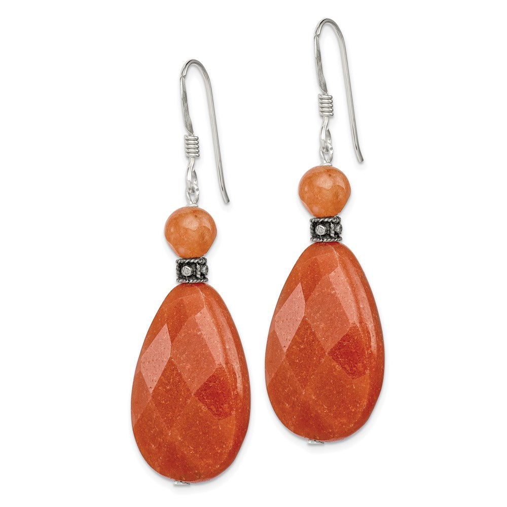 Sterlingsilber Poliert & Antikisiert Carnelian Tropfen Ohrhänger